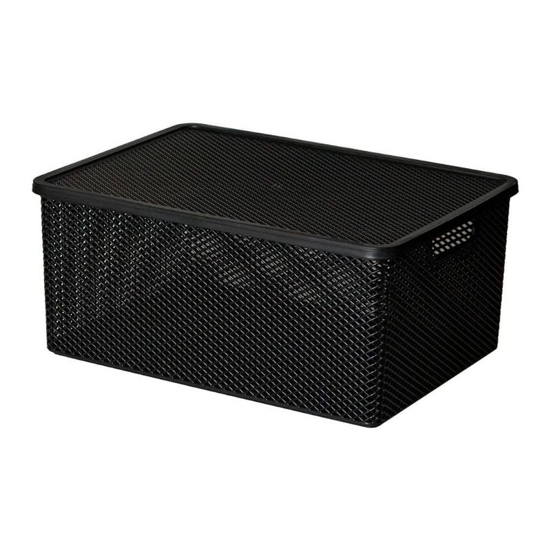 cesto organizador línea paramount com tampa 37x27x16cm 2014 (mp)