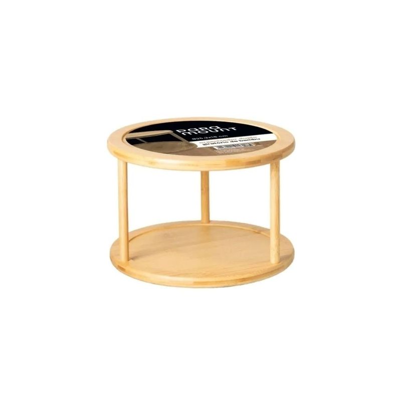 organizador duplo paramount giratório bambu 25,3x18cm 2234 (mp)