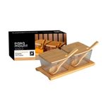 kit porta condimentos paramount 2 peças bambu quadrado 20x10cm 2655 (mp)