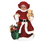 mamãe noel cromus em pé com presente 45cm vermelho e branco (mp)
