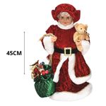 mamãe noel cromus em pé com presente 45cm vermelho e branco (mp)