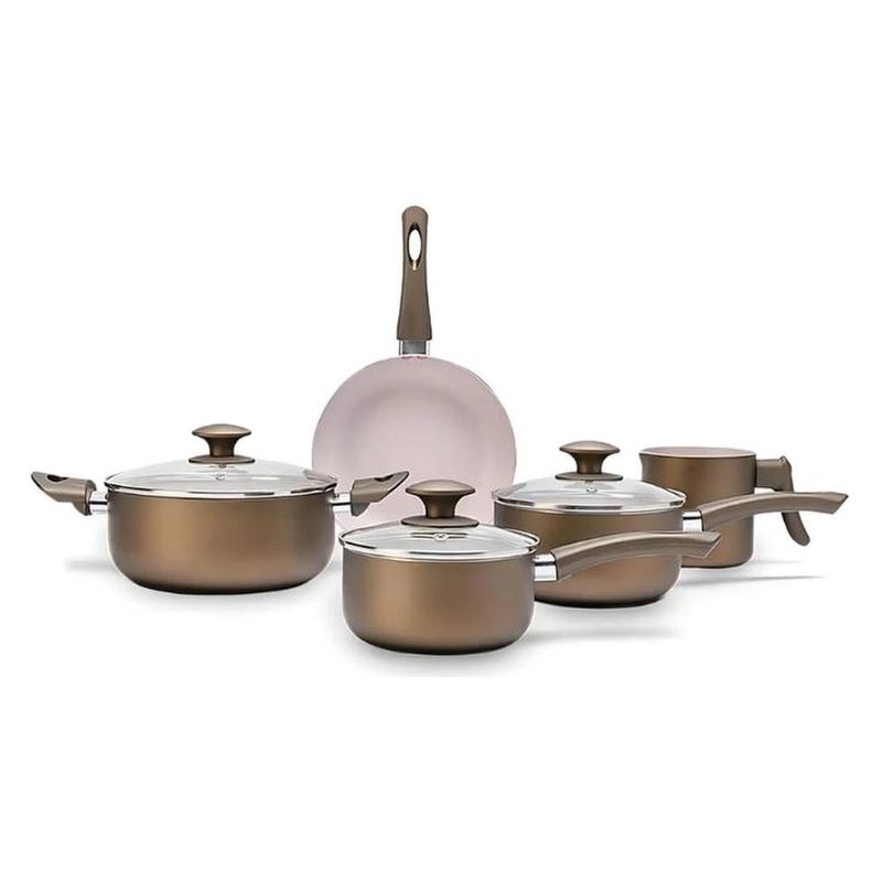 jogo de panelas 5 peças brinox ceramic life antares fendi (mp)