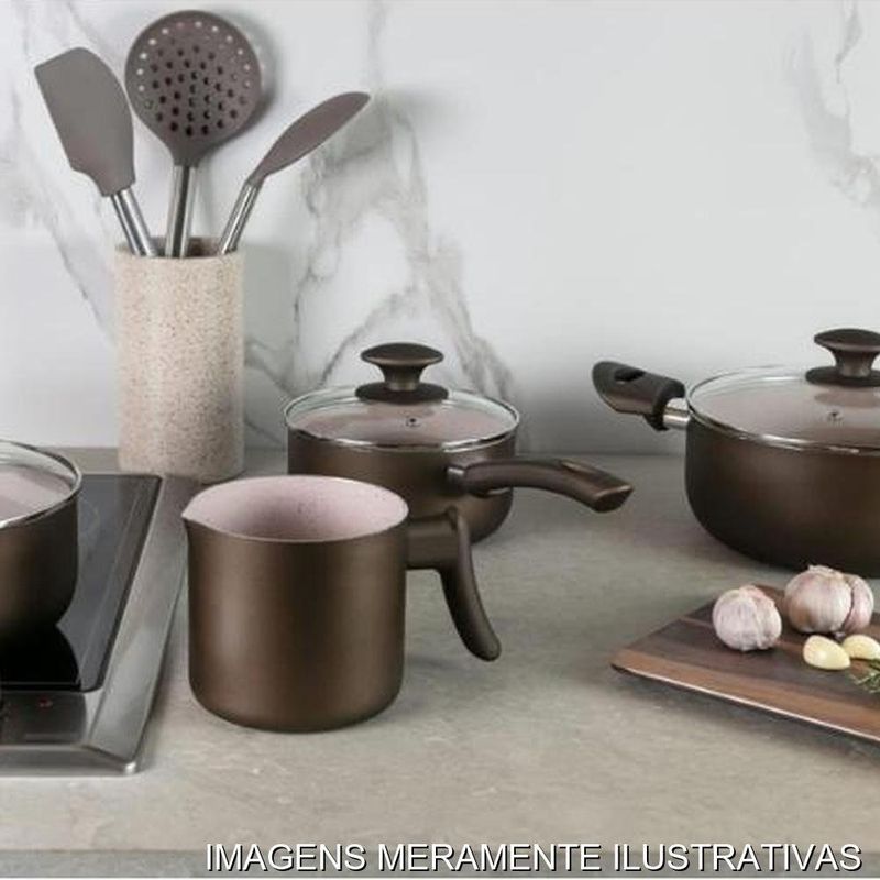 jogo de panelas 5 peças brinox ceramic life antares fendi (mp)
