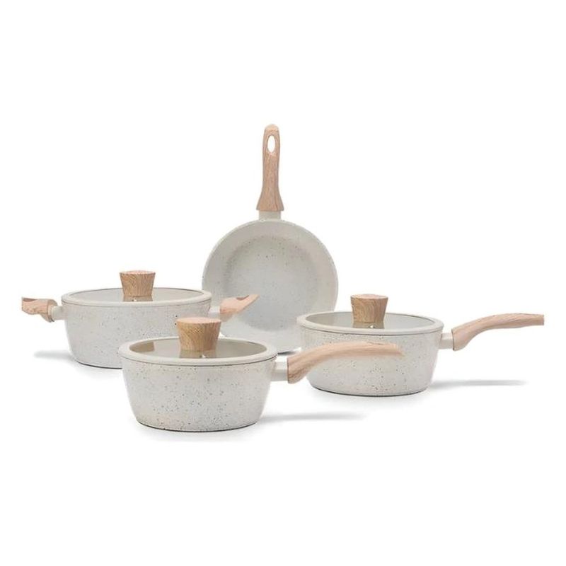jogo de panelas 4 peças brinox indução ceramic life sirius vanilla bege (mp)