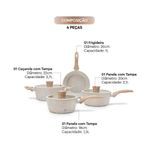 jogo de panelas 4 peças brinox indução ceramic life sirius vanilla bege (mp)