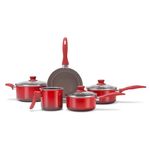 jogo de panelas 5 peças brinox ceramic life easy vermelho (mp)