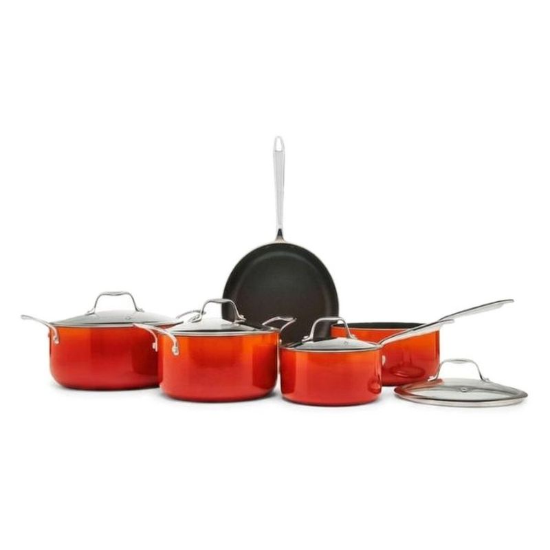 jogo de panelas 5 peças brinox vittrea laranja (mp)