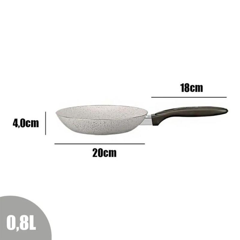 frigideira brinox ceramic life suprema vanilla bege 20cm (mp)