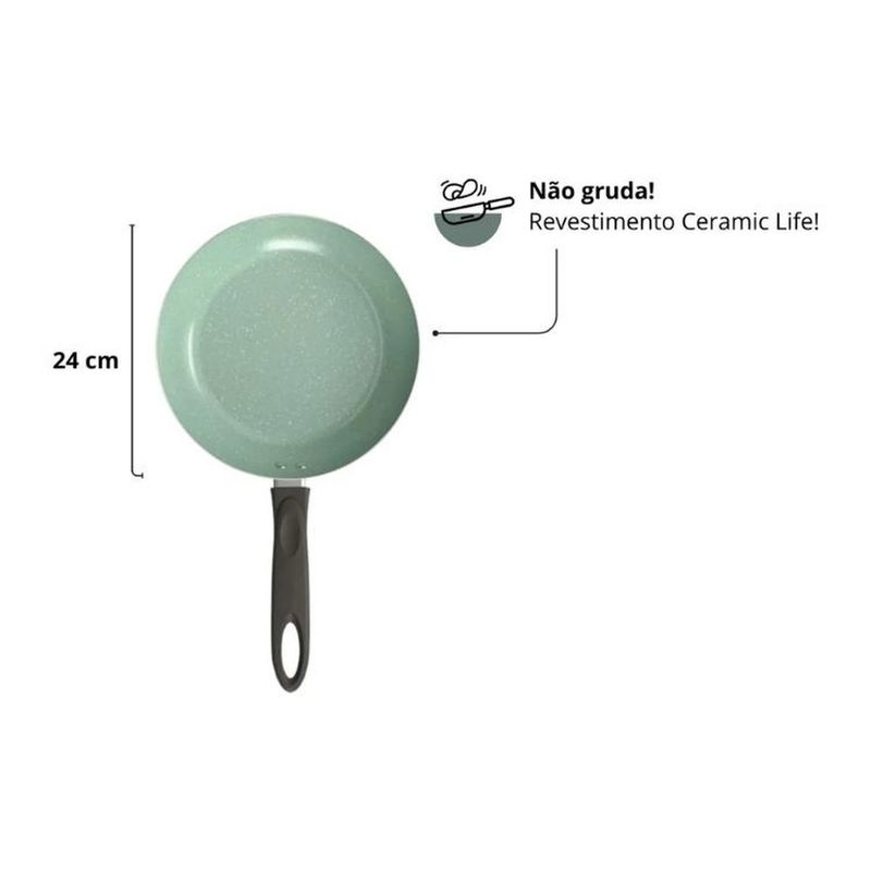 frigideira brinox ceramic life suprema verde 24cm (mp)