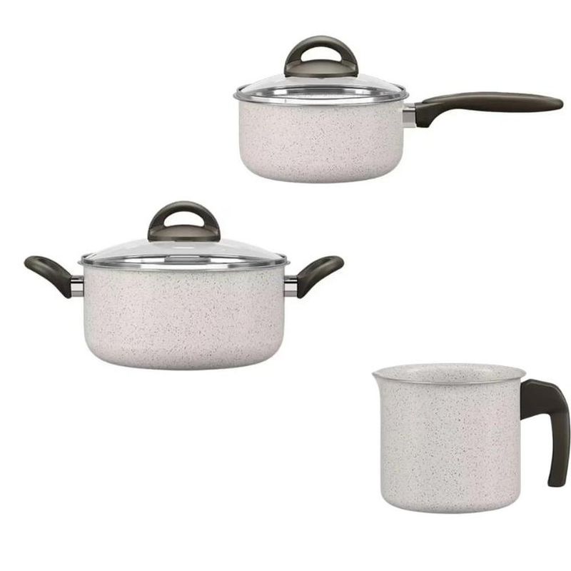 jogo de panelas 5 peças brinox ceramic life suprema vanilla bege (mp)