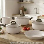 jogo de panelas 5 peças brinox ceramic life suprema vanilla bege (mp)