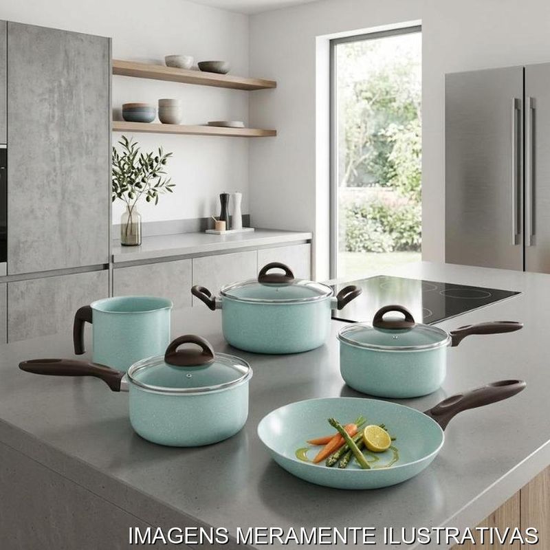 jogo de panelas 5 peças brinox ceramic life suprema verde (mp)