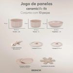 jogo de panelas 10 peças brinox ceramic life fit areia (mp)