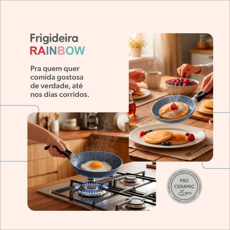 frigideira brinox ceramic life rainbow mix 16cm sortido (mp)