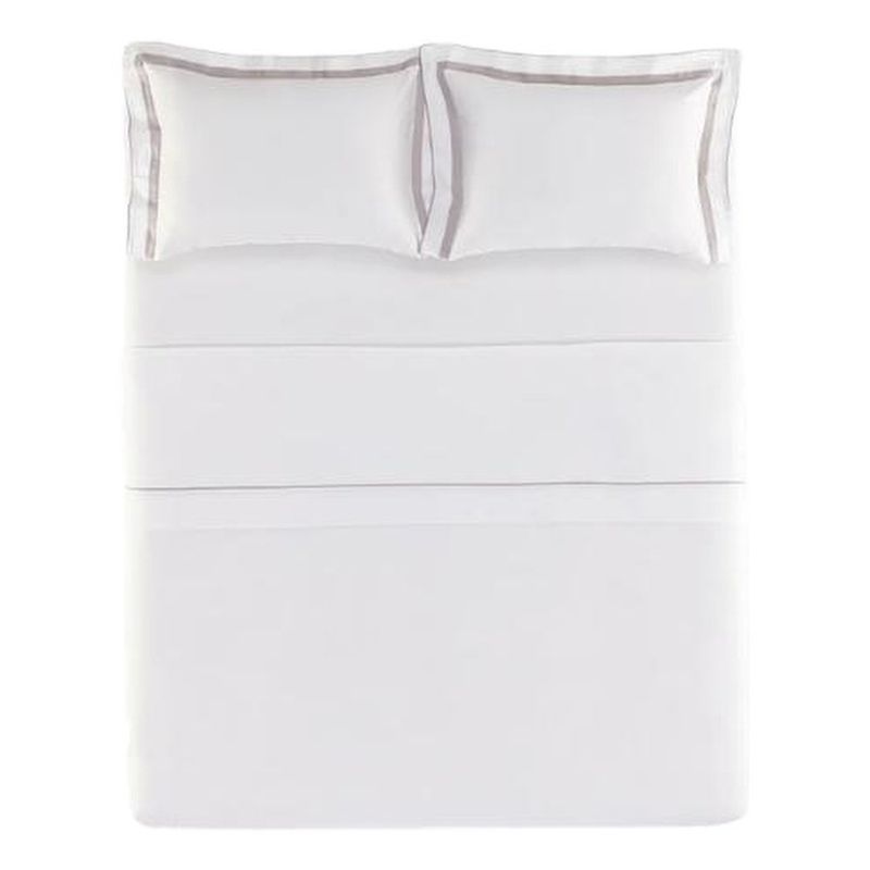 jogo de cama king 4 peças karsten lara prata branco 290x260cm (mp)