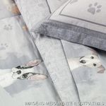 jogo de cama casal 4 peças karsten dog azul 220x250cm (mp)