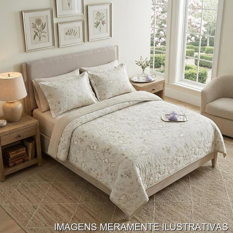 jogo de cama king 3 peças karsten sophia bege 280x255cm (mp)