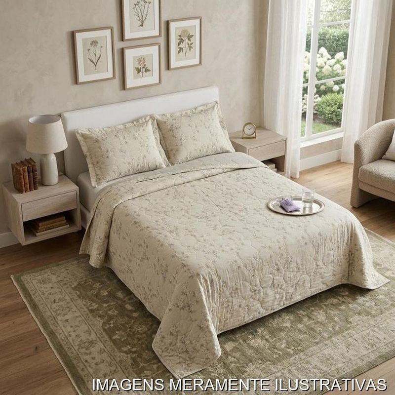 jogo de cama king 3 peças karsten dandara nude 290x260cm (mp)
