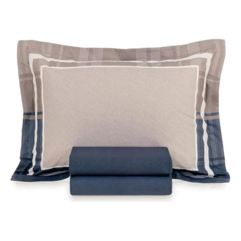 jogo de cama solteiro 3 peças karsten vitor azul 180x250cm (mp)