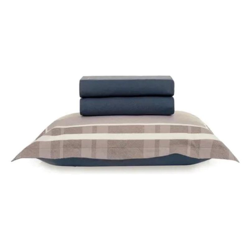 jogo de cama solteiro 3 peças karsten vitor azul 180x250cm (mp)