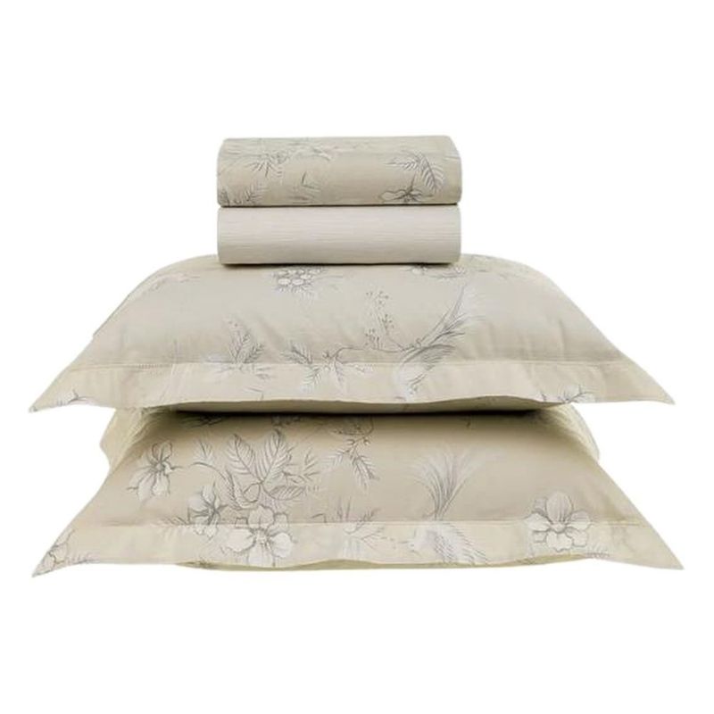 jogo de cama casal 4 peças karsten maris bege 220x250cm (mp)