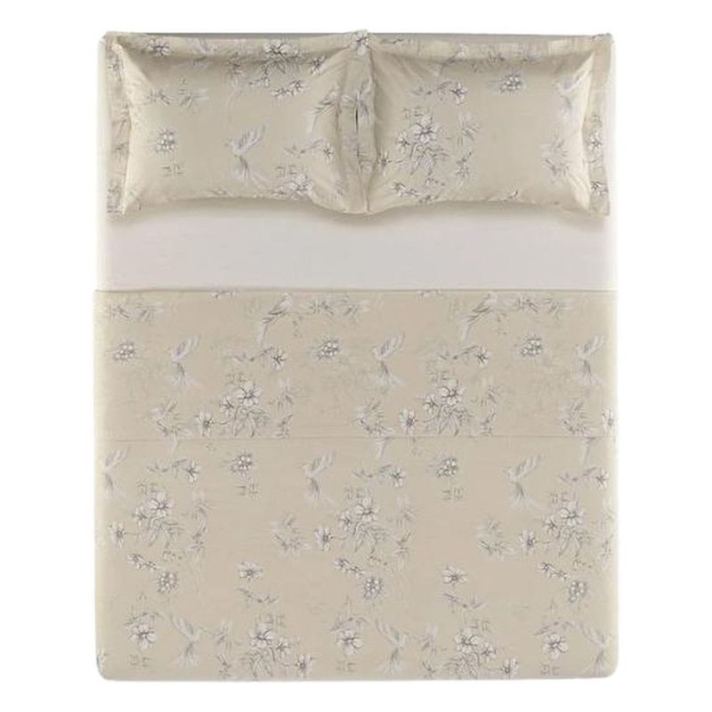 jogo de cama queen 4 peças karsten maris bege 240x250cm (mp)