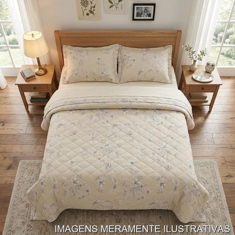 jogo de cama queen 3 peças karsten maris bege 240x260cm (mp)