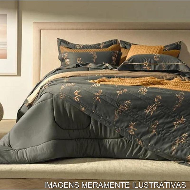 jogo de cama queen 3 peças karsten avila preto 240x260cm (mp)