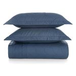 jogo de cama casal 3 peças karsten azul marinho 220x260cm (mp)