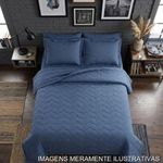 jogo de cama casal 3 peças karsten azul marinho 220x260cm (mp)