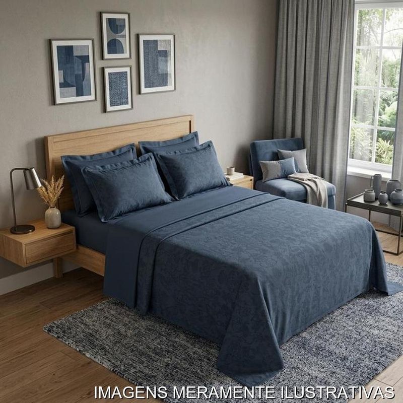 jogo de cama king 4 peças karsten catena azul 290x250cm (mp)