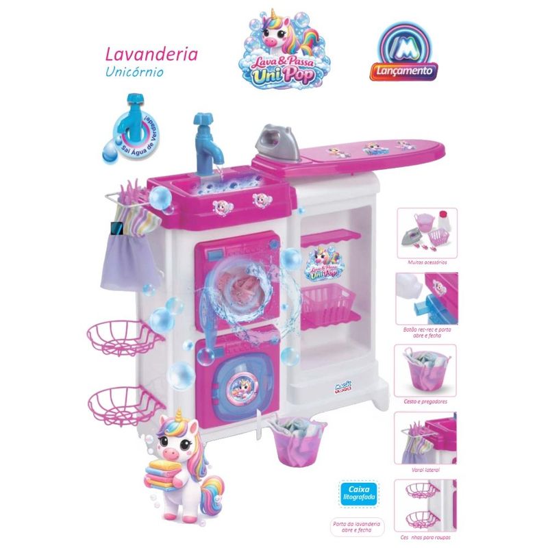 brinquedo lavanderia unicórnio magic toys 8300