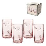 jogo de copo 4 peças hauskraft butterfly rose 460ml