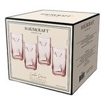 jogo de copo 4 peças hauskraft butterfly rose 460ml