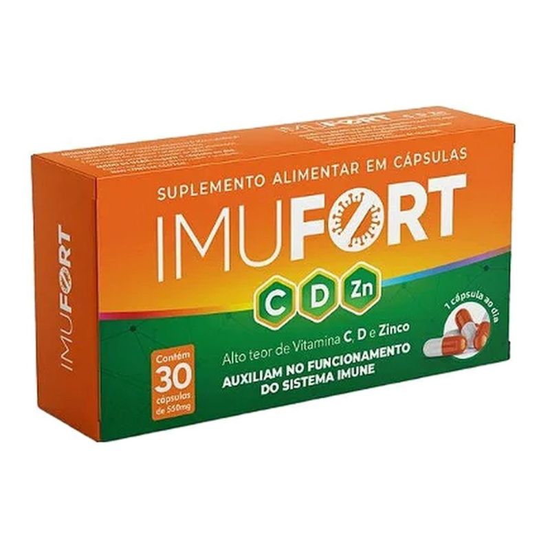 suplemento alimentar imufort 550mg 30 cápsulas domina farma