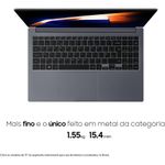 notebook samsung galaxy book4 tela 15.6" full hd led intel core 5-120u 8gb 512gb ssd iris xe 15.6 full hd led