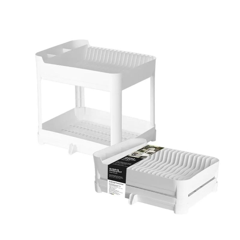 escorredor de pratos paramount duplo com bandeja 40x32x36cm fly 4623 (mp)