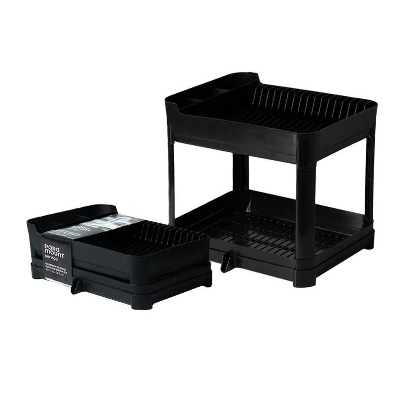 escorredor de pratos paramount duplo com bandeja 40x32x36cm fly 4627 (mp)