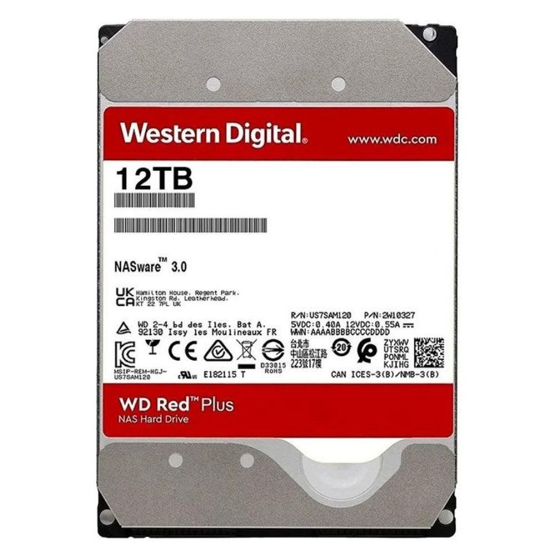 hd para servidor nas western digital wd red plus 12tb 3.5" sata iii 512mb wd120efgx (mp)