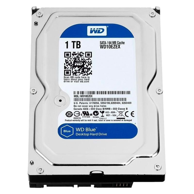 hd western digital 1tb blue 7200rpm sata 64mb 3.5" wd10ezex (mp)