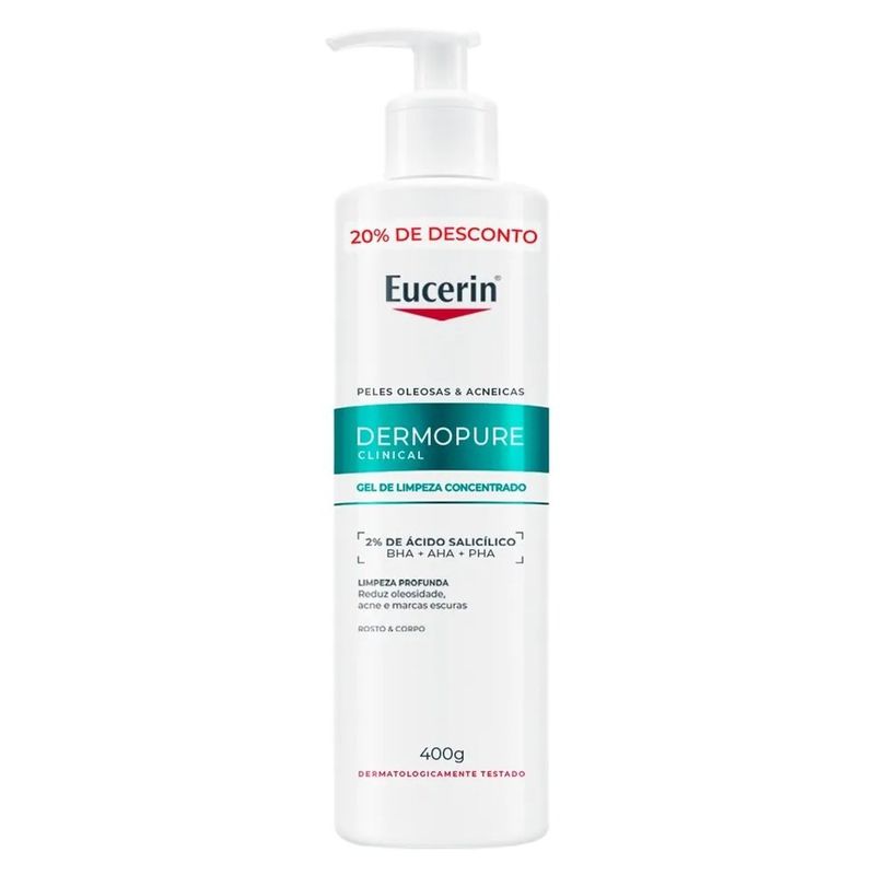 gel de limpeza facial concentrado eucerin dermopure clinical 400g