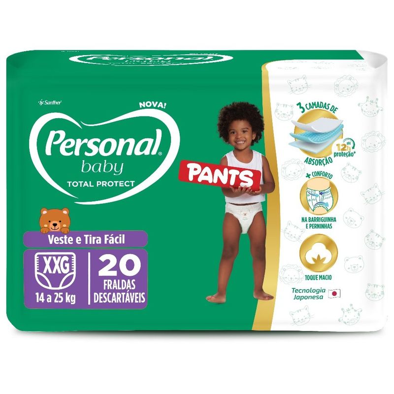 fralda descartável personal baby protect pant tamanho xxg 20 unidades