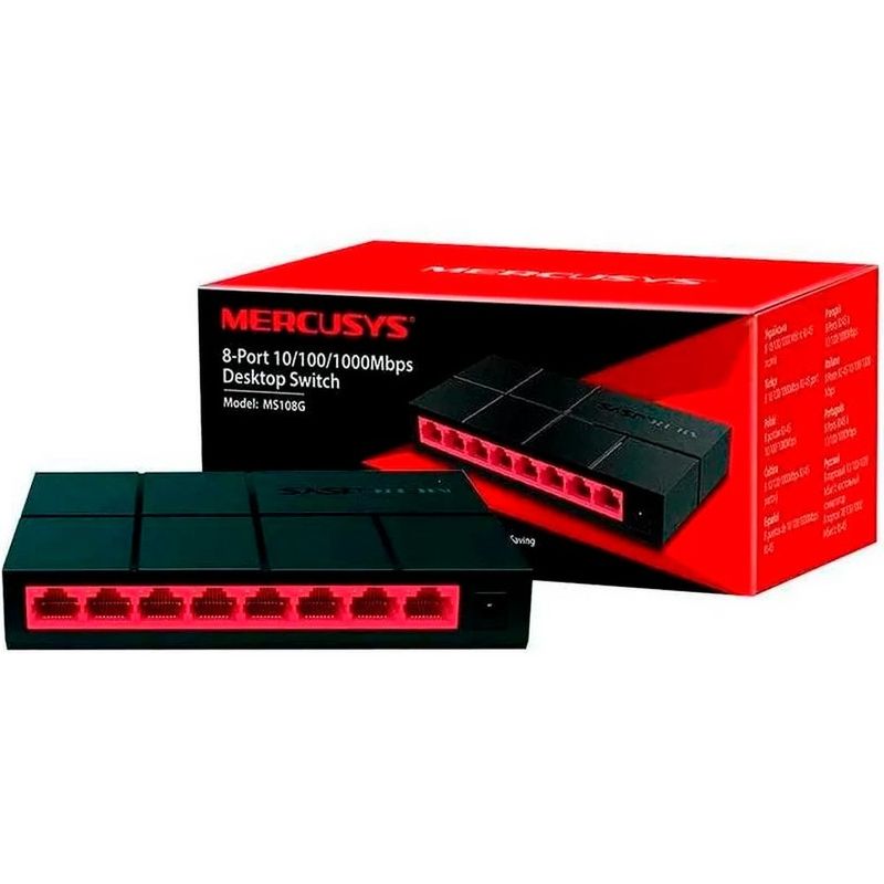 switch 8 portas mercusys gigabit ms108g (mp)
