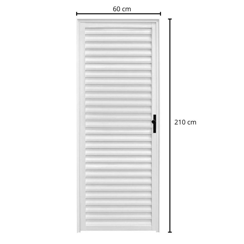 porta de alumínio veneziana lado esquerdo clm 210x60cm premium branco (mp)