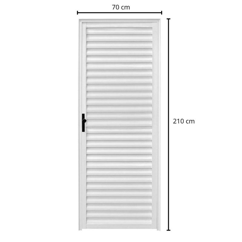porta de alumínio veneziana lado direito clm 210x70cm premium branco (mp)
