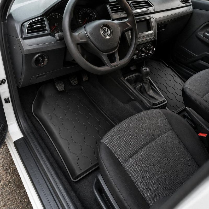 kit tapete bandeja automotivo 2 peças sanfil adaptável para volkswagen saveiro 2009 a 2026 (mp)
