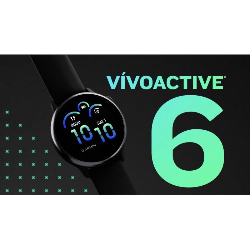 relógio inteligente garmin vivoactive 6 tela amoled 1,2" preto (mp)