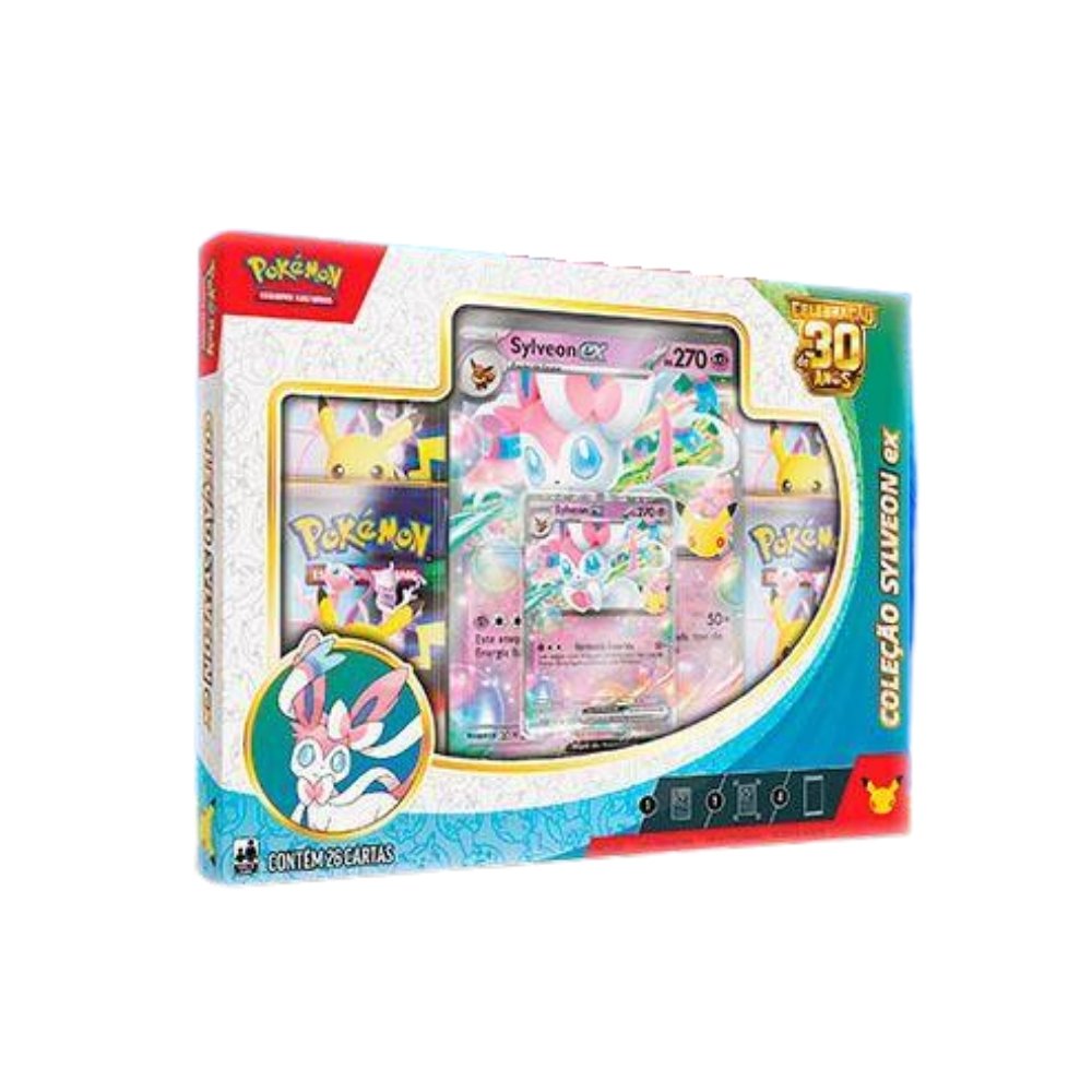 Box Pokémon Copag Sylveon EX Coleção 30 Anos 37126 (MP)