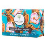 sabonete em barra puro vegetal orgânica chá branco e gengibre 90g